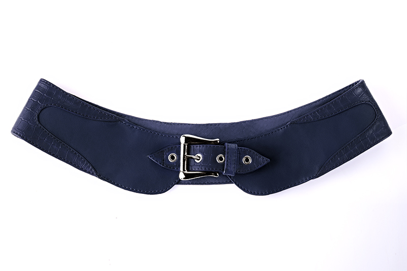 Navy blue women's dress handbag, matching pumps and belts. Rear view - Florence KOOIJMAN